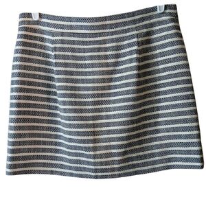 J. Crew Blue and Cream Stripes A-Line Mini Skirt